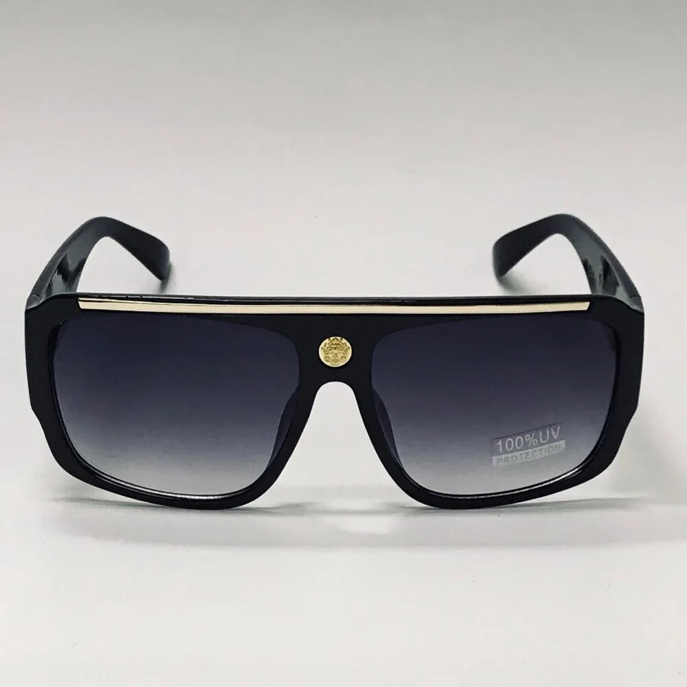 Men Sunglasses‎ Luxury Fashion Designer Retro Black Lens Outdoor Hip Hop Lentes